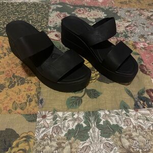Crocs black wedges. Women’s size 10. NWOT!